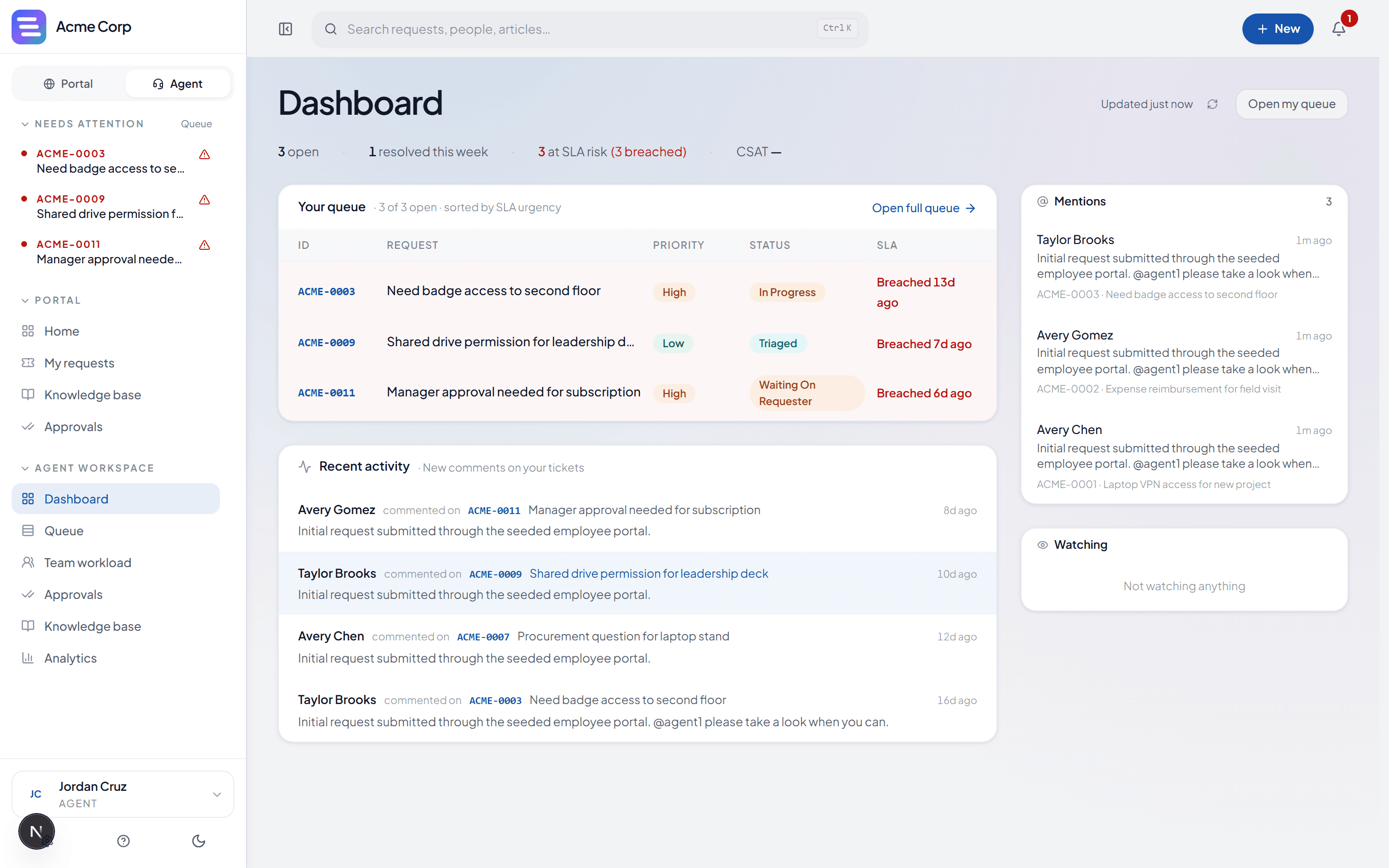EvenTier agent · dashboard screenshot